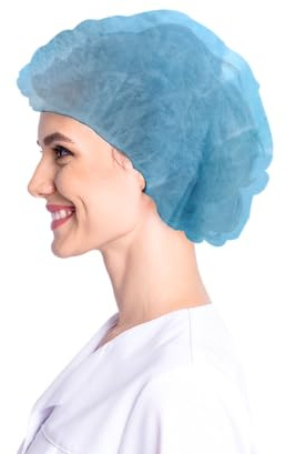 Xpose Safety Gelbe Einweg-Bouffant-Kappen – Haarnetze für Gastronomie, Schönheit, Reinigung, Kochen – atmungsaktiv & leicht, Blau: 61 cm, 24 Pack of 3
