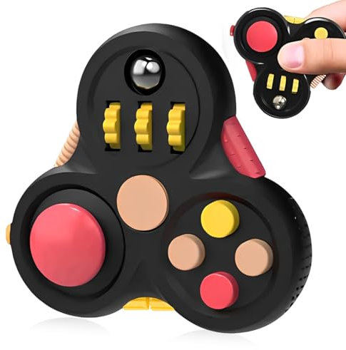 LAJUP Nero Fidget Toys Giocattolo, Fidget Pad, Fidget Toy per ADHD, ADD, L'autismo, Giocattolo Sensoriale Giocattolo Antistress Giocattolo per Adulti e Bambini