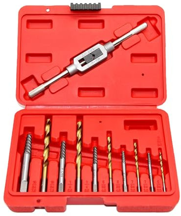Set di punte per trapano a mano, kit da 11 , estrattore multiuso resistente, rimuove facilmente viti danneggiate, per riparazioni domestiche e attività automobilistiche, 19,6 x 13,8 cm