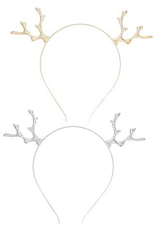 VALICLUD 2stücke Rentiergeweih Haarreifen Weihnachten Weihnachtshaarband mit Geweih Weihnachts-haarschmuck für Party und Fest