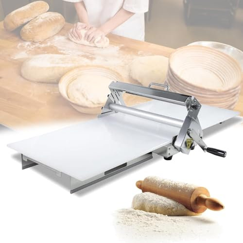 Sfogliatrice pieghevole commerciale, stendipasta manuale, spessore regolabile, sfogliatrice a rulli per pasta, adatta per croissant, pasta sfoglia, crostate all'uovo