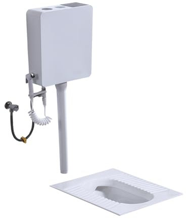 XAoSCd Toilettes À La Turque Blanches, Toilettes À La Turque Domestiques, Réservoir d'eau À Fosse, Ensemble Complet De Toilettes De Salle De Bain Désodorisantes, Toilettes À La,