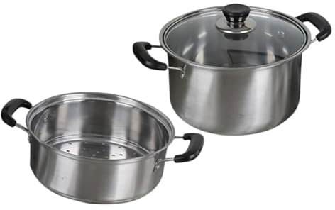 HOLIDYOYO Vaporera De Alimentos De Acero Inoxidable Cacerola Vaporera De Herramientas De Cocina Prácticas y Duraderas