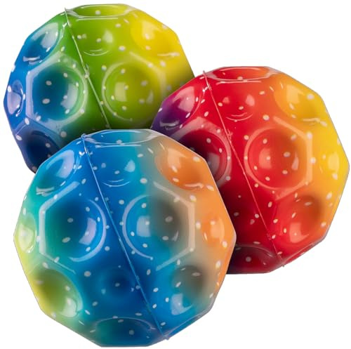 Playtastic Kinder Spielzeug Ball: 3er-Set Astro-Springbälle für Kinder, Ø 7 cm (Anti Stress Spielzeug, Fidget Ball)