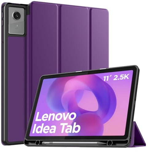 TiMOVO Funda para Lenovo Idea Tab 11 Pulgadas 2025, Púrpura Profundo | Compatible con TB-336ZU/336FU, Soporte para Lápiz, Parte Trasera de TPU Suave, Auto Activación/Reposo