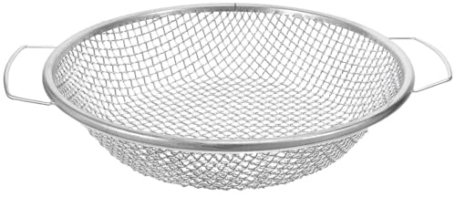 PAMINGONO Edelstahl Gartensieb 30cm mit Doppelgriff Bodensieb für Gartenerde Kompost Sand Feinmaschiges Siebwerkzeug für Gartenboden und Pflanzlabor
