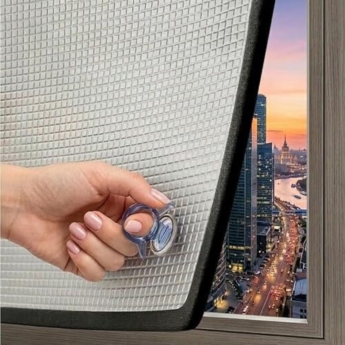 Aluminium Isolierfolie mit Saugnäpfen, 8mm Wärmeisolierung Sichtschutzfolie Hitzeschutzfolie, Reflektierende Verdunkelungsfolie Thermofolie, Sonnenschutzfolie Fenster(70x190cm)