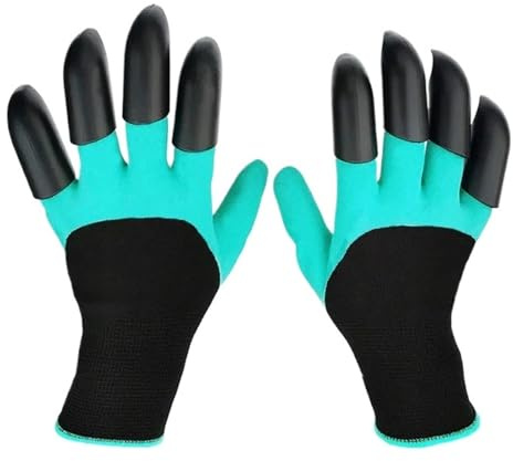 SMTYXS Gartenhandschuhe Mit Krallen For Mühelosen Ausgraben Von Unkrautsamen Und For Schützen Ihrer Finger Nägel Starker Griff
