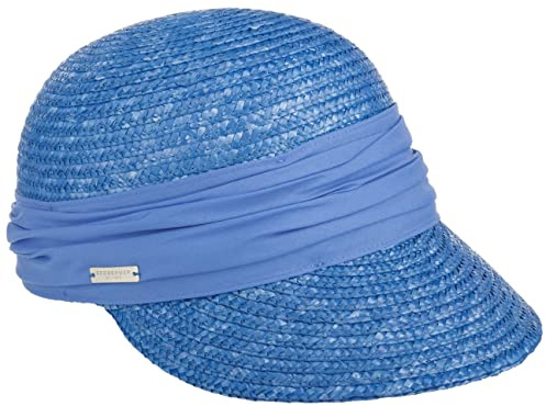 Seeberger Grace Stroh Sonnencap Strohkappen Damencap (One Size - blau)