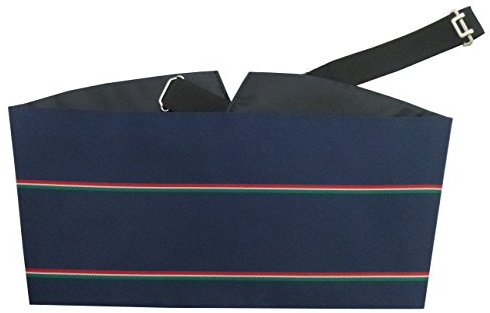 Merchant Navy Regimental Kummerbund-Set (inkl. Fliege und Einstecktuch), Marineblau, Rot, Grün, Weiß, Cummerbund ONLY