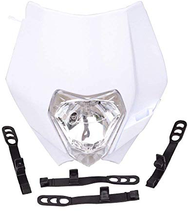 GOOFIT S2 12V 35W Head Lamp Light Fairing Motorcycle Halogen Headlight Lndicator Lampshade Replacement For Super moto Dirt Bike Moter White