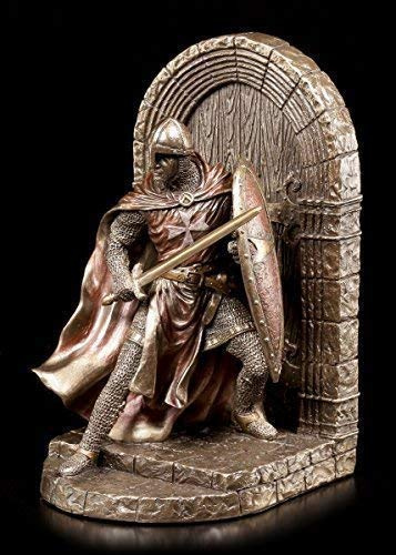 Figuren Shop GmbH Ritter Buchstütze Links - einzeln | Kreuzritter Figur Deko Veronese