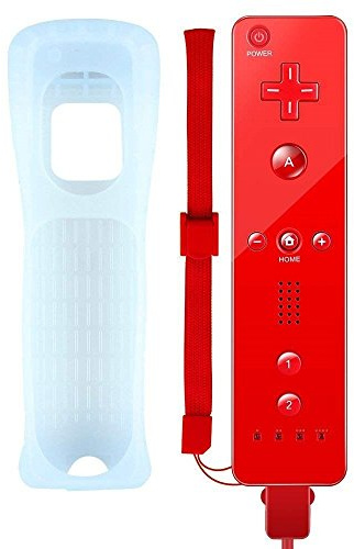Ameego Télécommande rouge compatible avec n'importe quelle version de console Nintendo Wii et Wii U (produit tiers)
