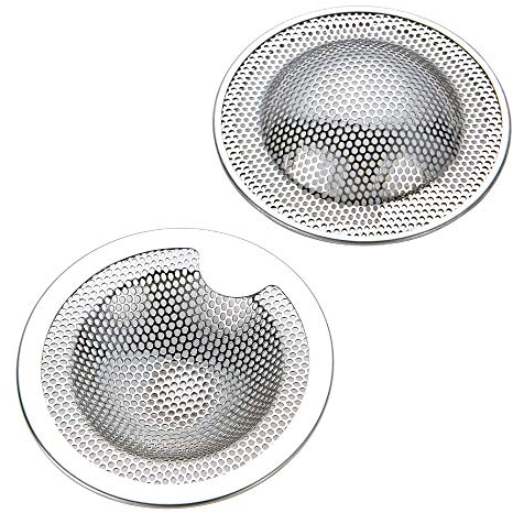 Fayonnir Abflusssieb Edelstahl, 2 Stück Klein Abflusssiebe, Ideal für für Küchen Waschbecken, Sieb Dusche, Badewanne, Erhältlich in DREI Größen (Klein)