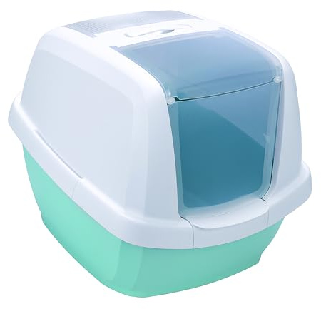 Toilette Lettiera Maddy Imac Colore Verde Acqua 62x49,5x47,5H ideale per Gatti di Grossa Taglia