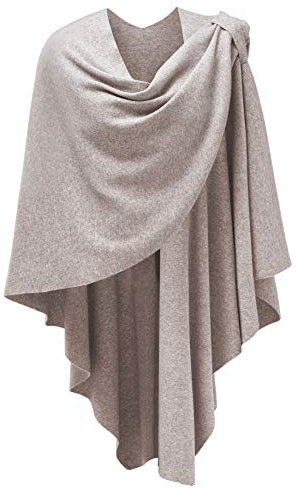 PULI Damen Poncho Schal Cashmere Feeling Strick Cape Cardigan Für Frauen Geschenk Für Mutter