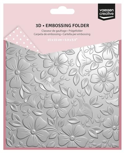 Nellie's Choice 3D Prägeschablonen Blumen - 15,2 x 15,2 cm - Bastelbedarf für Grüßkarten - Bastelzubehör für DIY, Karten Basteln, Journaling und Scrapbooking