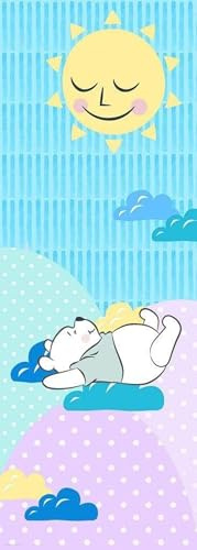 Komar Disney Vlies Fototapete Winnie Pooh Take a Nap | Größe: 100 x 280 cm (Breite x Höhe), Bahnbreite 50 cm | Tapete, Wandbild, Dekoration, Wandbelag, Kinderzimmer, Schlafzimmer | DX2-083, blau, weiß