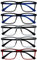 OPULIZE Ink Lessebrille 5er Pack Groß Rechteckig Rahmen Federscharniere Kratzfest Grau Rot Herren Damen RRRRR4-1177Z +1.00