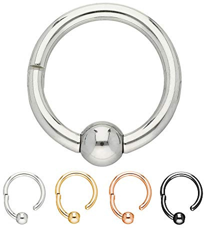 Treuheld® Segmentring-Clicker Piercing mit Kugel | 4 Farben - 5 Größen