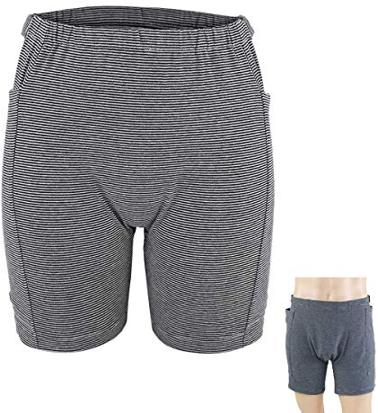 GHzzY Inkontinenz-Pflegehose - Stillhose für Patienten mit 2 Taschen - Katheter-Unterwäsche für ältere und bettlägerige Menschen,Man,L