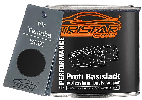 TRISTARcolor Motorradlack Dose spritzfertig für Yamaha SMX Black Metallic Basislack 0,5L