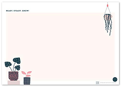 TYSK Design Schreibtischunterlage Pflanzen Blanko (Design wählbar) Tischunterlage aus Papier zum Abreißen DIN A3 To Do Liste Notizblock Wochenplaner