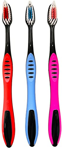 Clienis® | Kinder Zahnbürste extra weich | KAI plus | Care baby toothbrush (6-9 Jahre, 3er Pack, Weiß mit blauer Akzentfarbe)