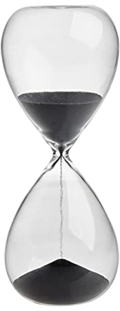 TFA Dostmann Clessidra analogica 18.6009.10.90, 15 minuti, oggetto di design, timer, in vetro, antracite, sabbia, (L) 73 x (H) 190 mm