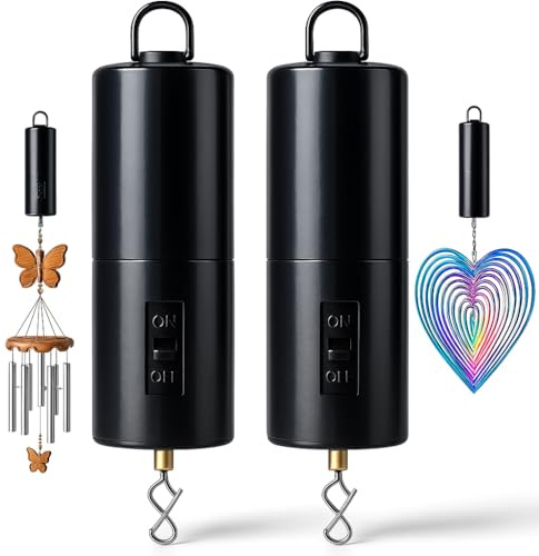 2 Pack Wind Spinner Motor Hanging Display Motor Battery Operated 24 RPM Rotating Motor Multi-Purposes for Wind Spinner Mobile Yard Decor Hanging Ornament Outdoor Sculptures-Medium Speed (2 Pcs Black)
