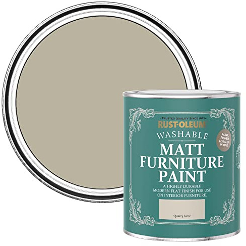 Rust-Oleum Beige Furniture & Skirting Board Paint in Matt Finish - Quarry Lime 750ml