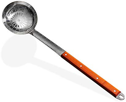 ZARENHOFF Suppenkelle (64 cm)| aus Edelstahl mit Holzgriff | Schöpfkelle, Kelle, Schöpflöffel | ideal auch für Gerichte aus dem Kazan/Wok