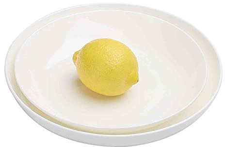 Vuulian White Ceramic Dinner Plate - Porcelain Dinnerware Tableware - Pasta Plate, Side, Salad Plates - 8 Inch/9 Inch