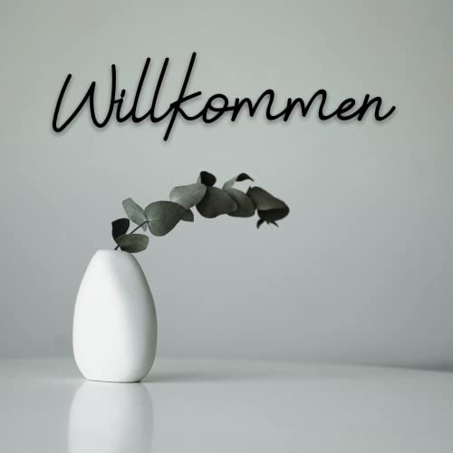 Schriftzug Willkommen aus Holz in verschiedenen Farben und Schriftarten (Naturholz)