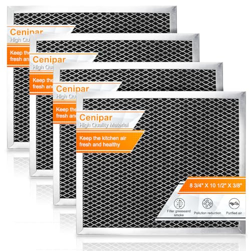 Cenipar 97007696 Range Hood Filter,41f Stove Hood Vent Filter Replacement For Broan& Nutone Charcoal Carbon Combo Replace 6105c 97005687-By Size 8.75 X 10.5 X .44(4 Pack)