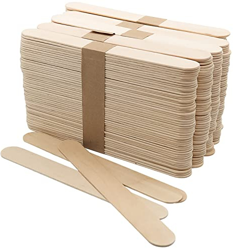 YXHZVON Palos de madera para helado, 100 unidades, 15 x 1,8 cm, para manualidades, jardín, etiquetado de plantas, abedul, color básico