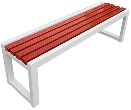 FVTVHEV Gartenbank Ohne Lehne, Robust und Wetterfest Wooden Garden Bench, 2-3-Sitzer Parkbank Terrassenbänke, Solid Wood + Metal, für Garten Veranda Hof Lawn 100cm A