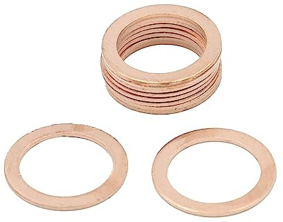 MACHSWON 10 rondelle in rame M16 ad anello piatto tappo coppa olio guarnizione di tenuta rondelle di tenuta (M16 x 22 x 1,0)