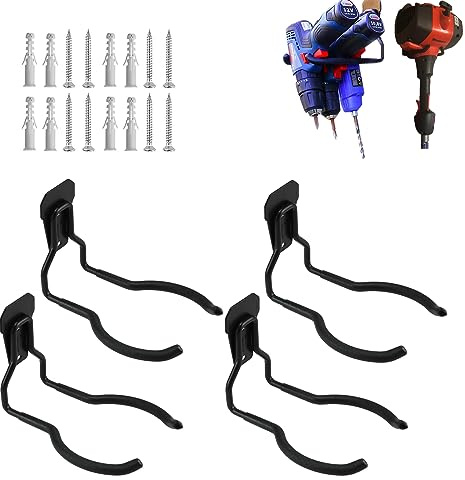 Juformin Power Tool Hanger, Garage Wall Hooks, Utility Hooks for Garage Tool Organizers and Storage (4 Pack), WEH01