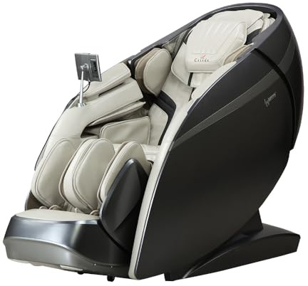 Casada Skyliner III Massagesessel Massagestuhl, 4D-L-Track-Massage, Zero-Gravity, Carbon Wärme, Ganzkörper-Massage, Audiostimulation (Khaki-Grau)