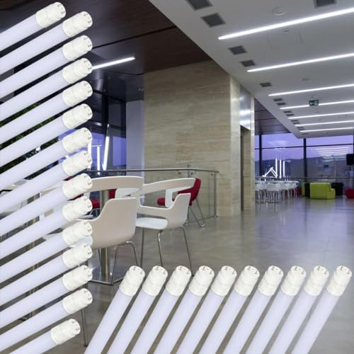 A2ZWORLD Neonröhre mit LED, 90 cm, Neon T8 G13, 90 cm, 14 W 1400 lm, Material aus Nanoplastik, Stromversorgung auf einer Seite, ohne Modifikation Originalanlagen (25, Kaltweiß 6500 K)