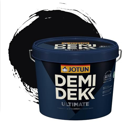 Jotun - Peinture Bois, Lasure Opaque pour Extérieur et Intérieur Satinée - DEMI DEKK CLEAN TECH - RAL 9005 - Noir Foncé - 3L