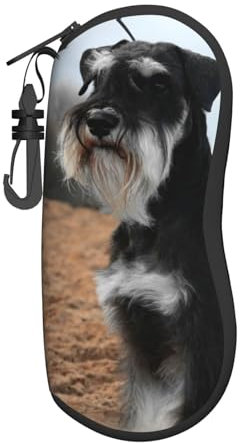 SCAUA Sonnenbrille mit Tierschnauzer, weiches Etui, ultraleichtes Neopren-Brillenetui mit Karabiner, tragbares Brillenetui, Tier Schnauzer Hund, One size