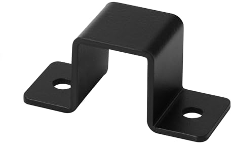 GBGS 20 Pcs Black Square Tube Strap Clamp for 1'' x 1'' Square Pipe,Thickness 2.2mm U Shape Pipe Clamp Inner Width:25.4mm,(GD192-B-T20)