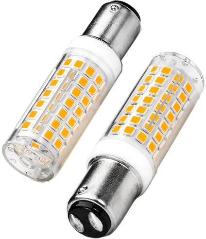 WeiHong LED macchina da cucire lampadina B15, B15D doppio contatto baionetta 6W AC 220V,per frigorifero,macchina da cucire,lampada da tavolo (set di 2) (Bianco)