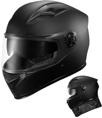 Cascos De Moto para Adultos Casco Integral para Moto, Cascos Integrales A Prueba De Viento De Moda con Doble Visera, Cascos De Motocicleta Eléctricos Protectores Cálidos, Equipo De Cabeza