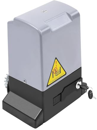 Soudesileim Set di azionamento scorrevole per cancelli scorrevoli da 2000 kg, azionamento per porta del garage con 2 telecomando (solo apriporta scorrevole, 750 W)