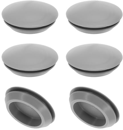 PATIKIL 35mm Diameter Silicone Round Snap, 6 Pcs in Type Locking Furniture Hole Plug Button Protective Cover Cap Head Fit for 2.5-35mm Hole for Seal Bulkhead Cylinder Hole, Grey