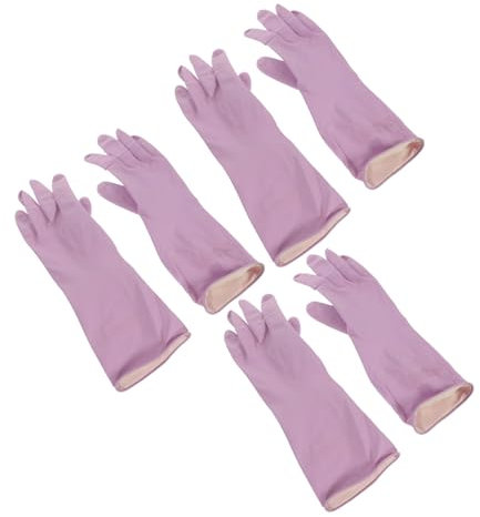SKISUNO 3pairs Reusable Latex Cleaning Gloves for Housework Lightweight and Comfortable Dishwashing Gloves Design for Kitchen and Laundry Tasks