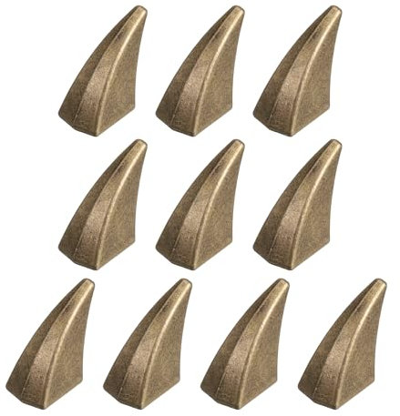 QUARKZMAN 10 Set Leder Nieten 17 x 12mm Doppelkappe Hohlnieten Hornschrauben Zubehör mit Metall Schraubnieten Rücknieten Punk für Gürtel Dekoration Kleidung Katzenkrallen-Spikes (Bronze)